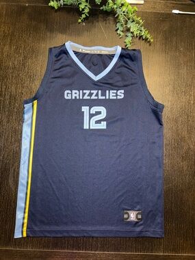 Fanatics Navy Grizzlies #12 Basketball Jersey with Light Blue & Yellow Accents